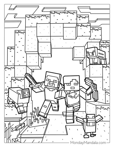 Minecraft adult coloring page