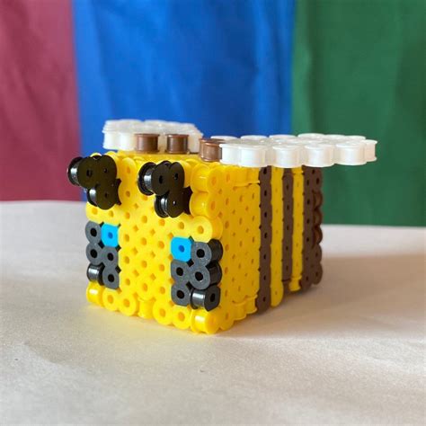 Minecraft bee Perler beads 3D template design