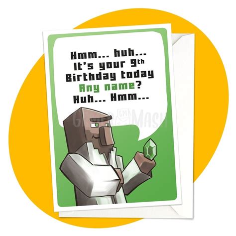 Minecraft birthday card design 1