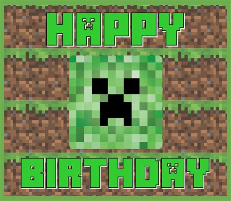 Minecraft birthday card design 10