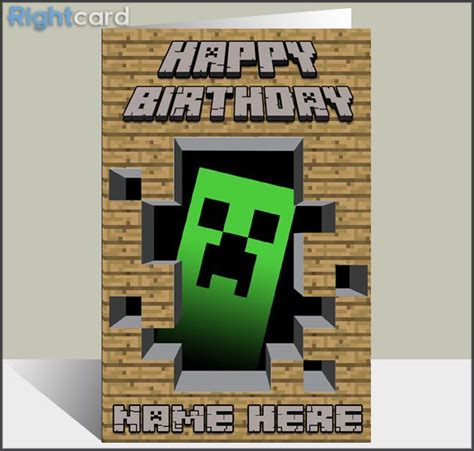 Minecraft birthday card design 3