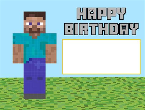 Minecraft birthday card template gallery 10