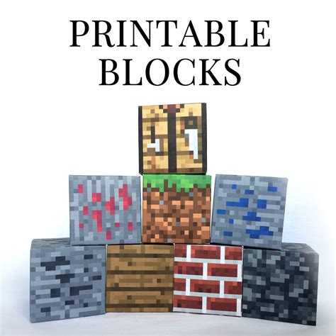 Minecraft block printable cube