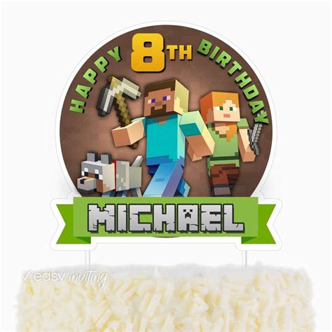 Minecraft cake topper printable 1