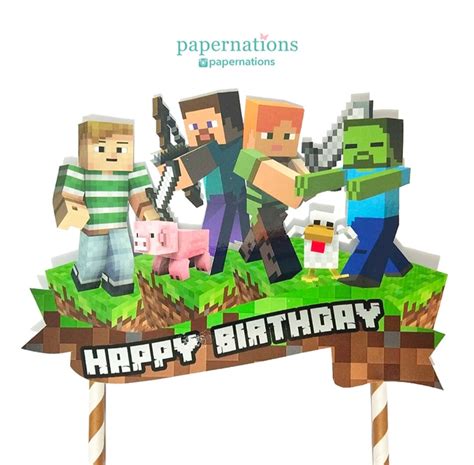 Minecraft cake topper printable 4