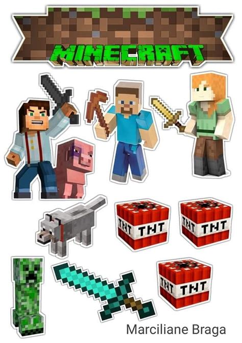 Minecraft cake topper printable 5