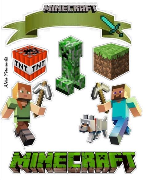 Minecraft cake topper printable 6