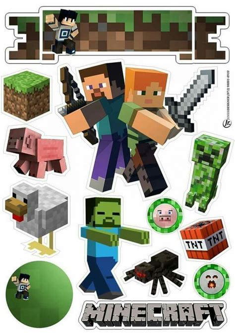 Minecraft cake topper printable 7