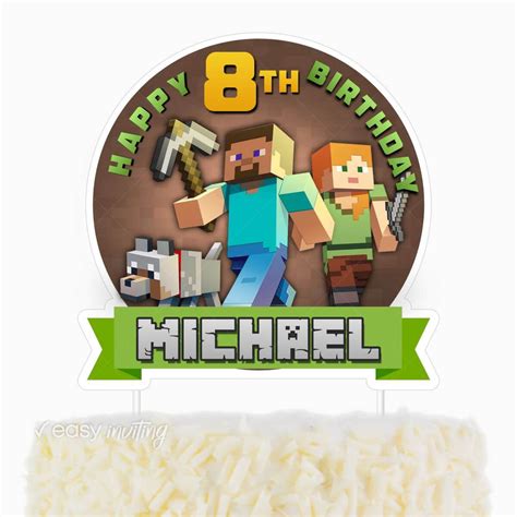 Minecraft cake topper printable 8