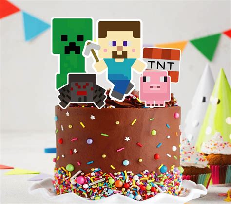 Minecraft cake topper printables for a custom celebration