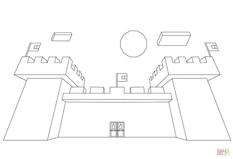 Minecraft castle coloring page