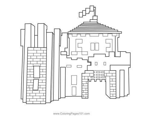 Minecraft castle coloring page