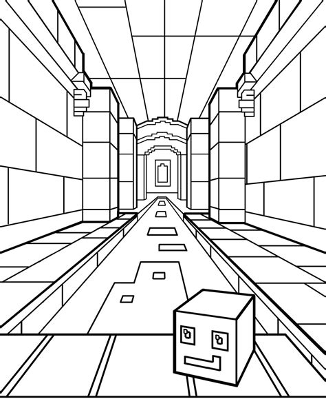 Minecraft cave coloring page