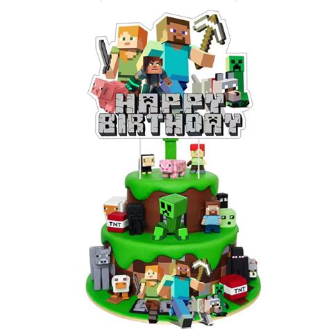 Minecraft character cake toppers for a custom celebration