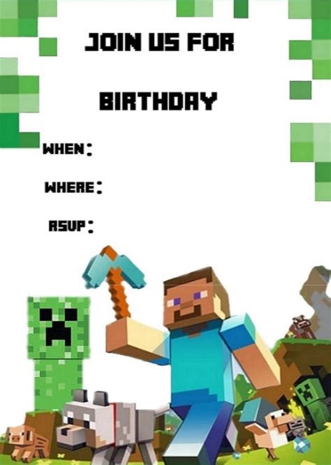 Minecraft Character Invitation Template