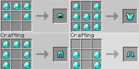 Minecraft Diamond Armor Recipe