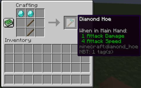 Minecraft Diamond Hoe Recipe