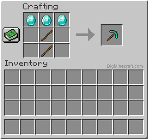 Minecraft Diamond Pickaxe Recipe