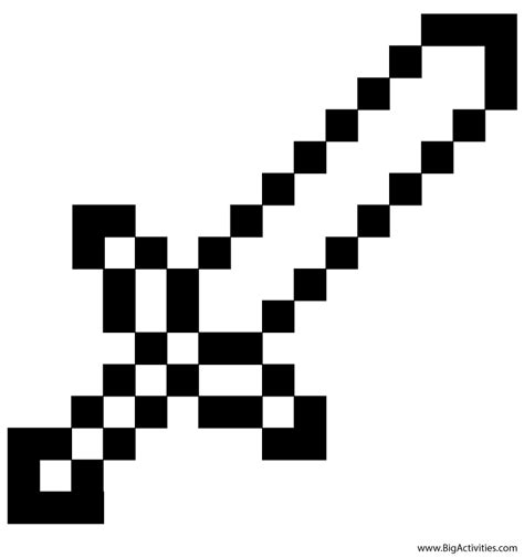 Minecraft Diamond Sword coloring page