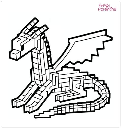 Minecraft ender dragon coloring page