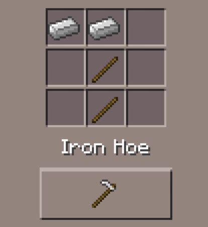 Minecraft Iron Hoe Recipe