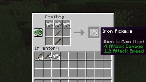 Minecraft Iron Pickaxe Recipe