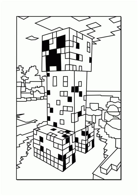 Minecraft kids coloring page