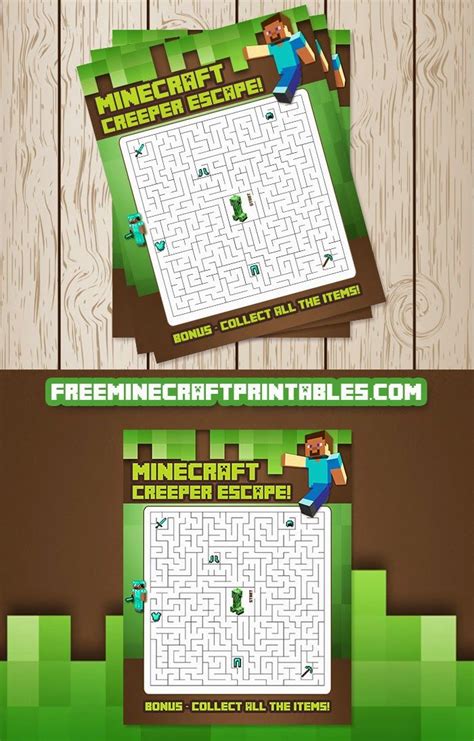 Minecraft Maze Printable Example