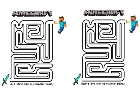 Minecraft Maze Printable Creation