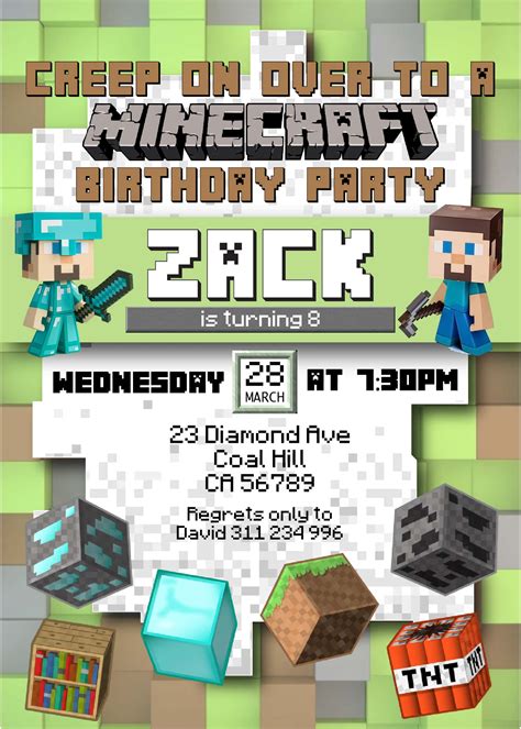 Minecraft Minecart Invitation Template