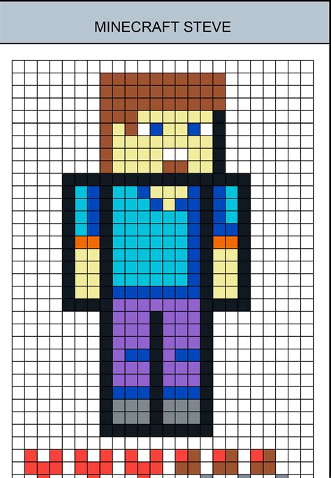 Minecraft pixel art template example