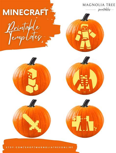 Minecraft Pumpkin Carving Templates