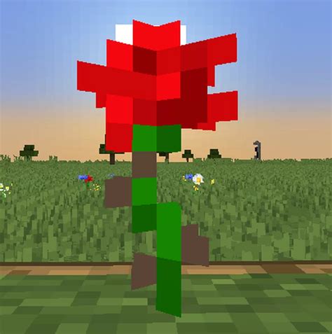 Minecraft Rose Template in 3D