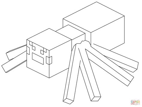 Minecraft spider coloring page