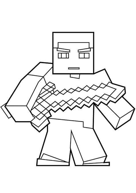 Minecraft Steve coloring page