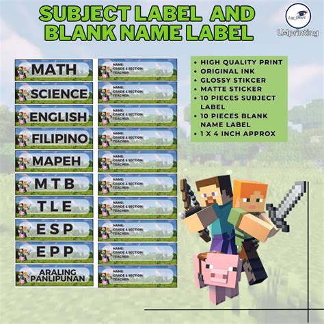 Minecraft sticker templates