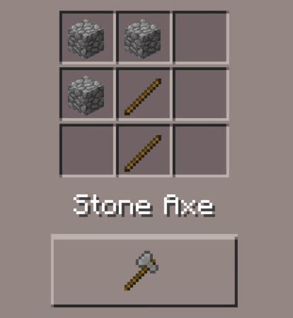 Minecraft Stone Axe Recipe