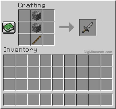 Minecraft Stone Sword Recipe