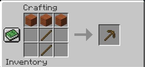 Minecraft Wooden Pickaxe Recipe