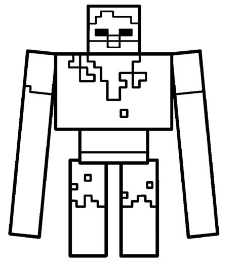 Minecraft zombie coloring page