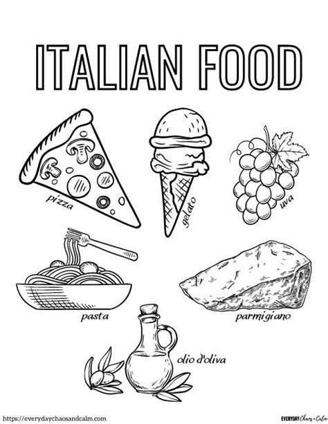 Mini Italian food printables for kids