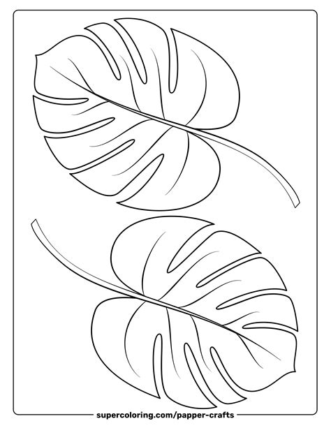 Mini Monstera Leaf Outlines for Scrapbooking or Card Making