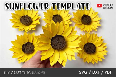 Mini Paper Sunflower Template