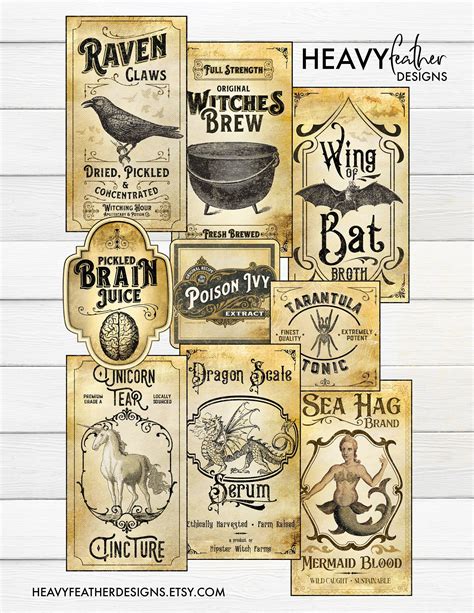 Mini Potion Bottle Labels Ideas Inspiration