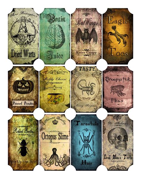 Mini Potion Bottle Labels Templates Free