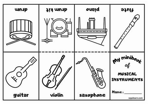 Miniature Music Instrument Printables