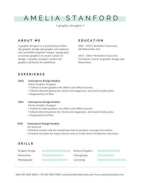 Minimalist and Simple Resume Template