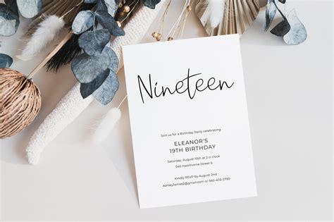 Minimalist birthday invitation template