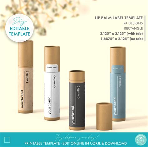 Minimalist chapstick tube label design