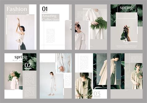 A minimalist lookbook template with plenty of whitespace